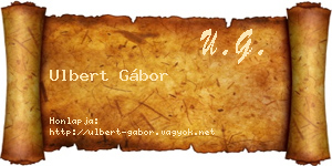 Ulbert Gábor névjegykártya